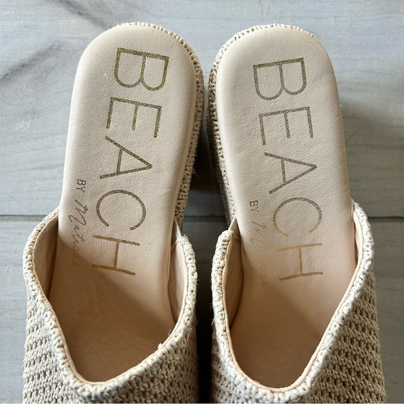 NEW Beach by Matisse Women's Como Chunky Platform Raffia Slip On Heeled Sandals - Picture 4 of 6